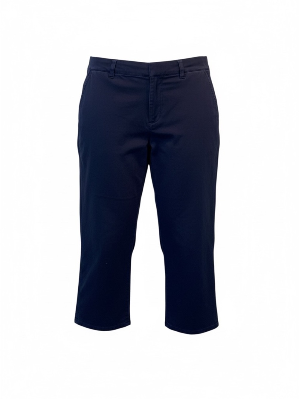 NWT CROWN & IVY Navy Essentials Women's Size 16 Capri Pants - Flat Front